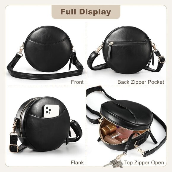 Circle Crossbody Bag, Round Cross Body Purse - Picture 5 of 6